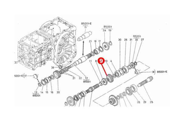 Gear 17Tx24T Kubota B5000, B5001, B5100, Zen Noh ZB5000, ZB5001, ZB5100, - Image 6