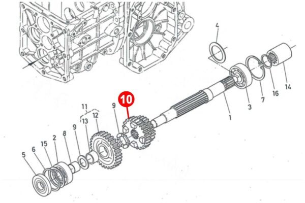 Gear 13T X 17T 18 Splines Kubota - Image 6