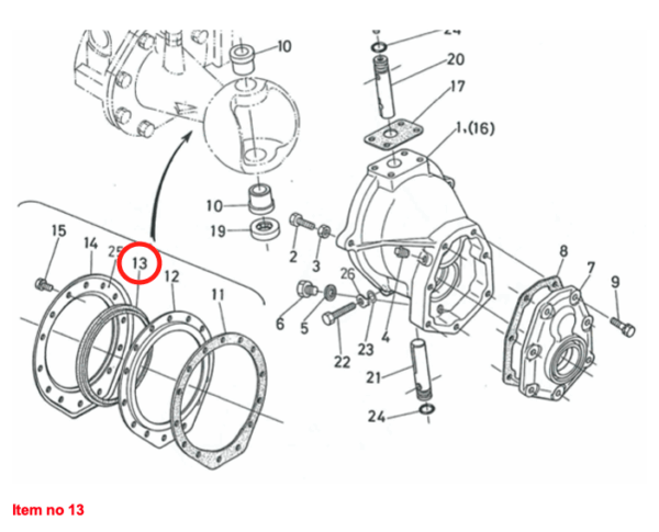 Dust seal front axle Kubota B-Types, Zen Noh ZB-Types - Image 4