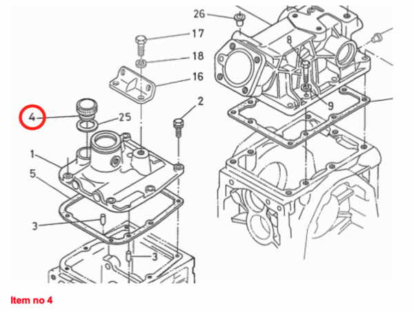 Oil filler cap (gearbox) Kubota A-, B-, F-, FZ-Types, Hinomoto CX-Types, Zen Noh ZB-Types, - Image 3