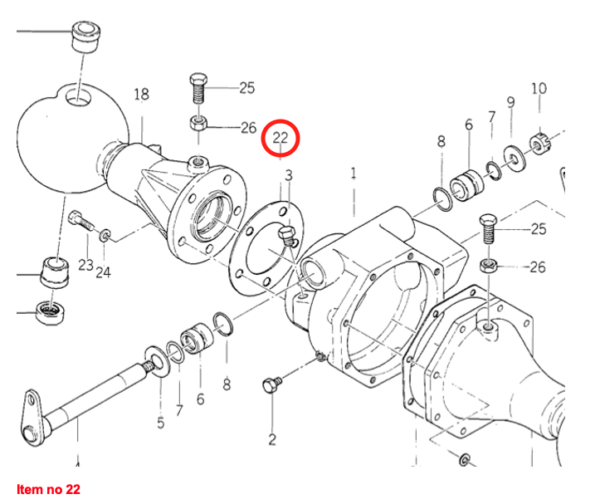 Gasket Front Axle 4WD Iseki TX-Types, Kubota B-Types, Zen Noh ZB-Types, Bolens, - Image 2