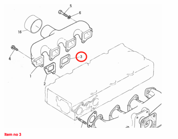Inlet manifold gasket (3) Kubota D750, D850, D950, V1100, V1200, Z500, Z600, - Image 2