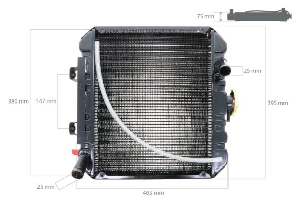 Radiator Kubota B1400, B1402, B1500, B1502 - Image 2