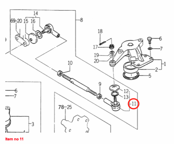 Tie rod end (left) track rod Iseki TU-Types, 3015, 3020, - Image 2
