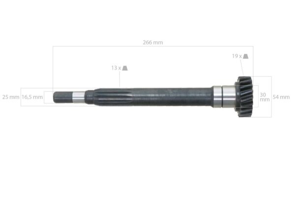 Inputshaft Iseki TA207, TA210, TA215, TA227, TA230, TA235, TA247, TA250 - Image 2