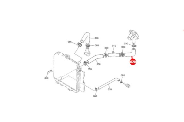 Waterpump coolant hose Kubota B-Series - Image 3