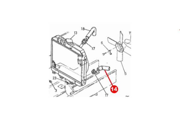 Radiator hose lower Kubota B Types, Steiner 425, Zen Noh ZB Types, - Image 3