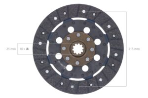 Clutch disc 215mm Kubota, Case IH, Ford / New Holland, Shibaura, Hinomoto, Zen Noh, Kioti, Ransomes,