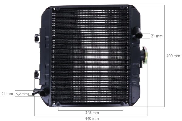 Radiator Kubota B1600, B1702, Zen Noh ZB1600, ZB1702, - Image 2