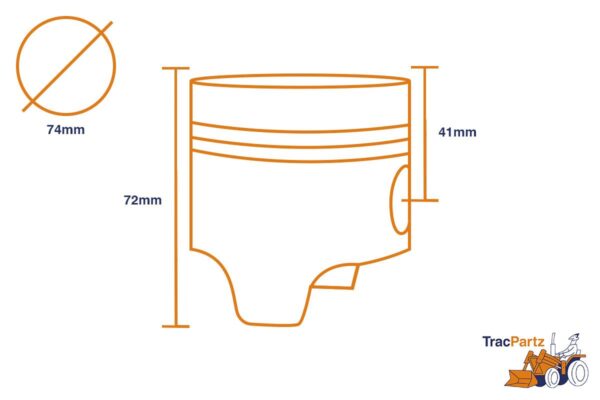 Piston Indirect injection STD Yanmar 2TR13, 2QM15, YA8, YC8, YSM8, YM155, YM165, YM1300, - Image 3