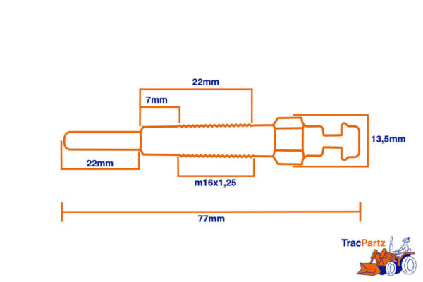 Glow plug Iseki TE, TL, TU, E3AD1, E3AE1, E3AF1, E3AG1 - Image 2