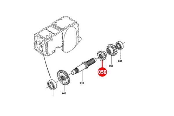 Gear 2nd gear 13T Kubota B1550, B1750, B5200, B6200, B7200, - Image 6