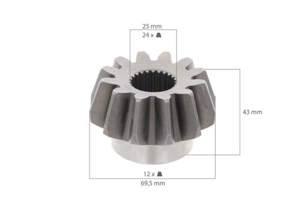 Gear 4WD 12Tx24T Kubota, L-, L1- Types, Polytrac 40,42,45, - Image 2