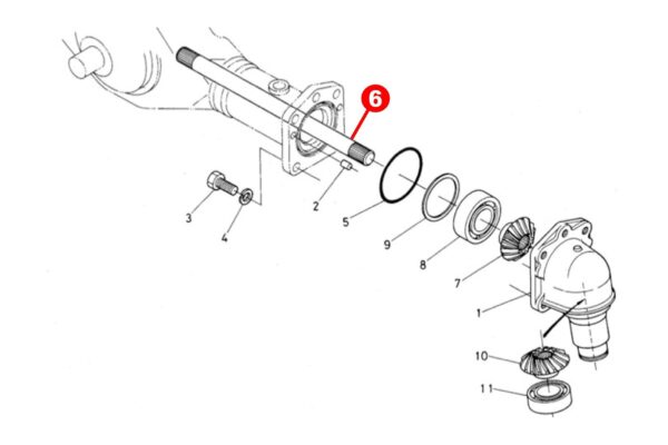 Front drive shaft Kubota L-1 series, 411mm - Image 2
