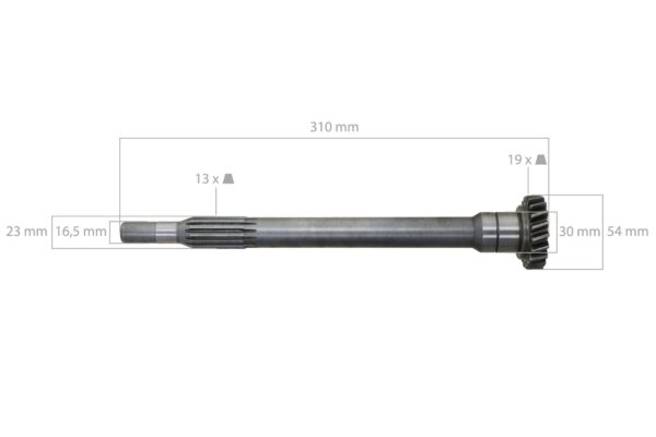 Inputshaft Iseki TA525, TA530, TA538, 5035, 5040 - Image 2