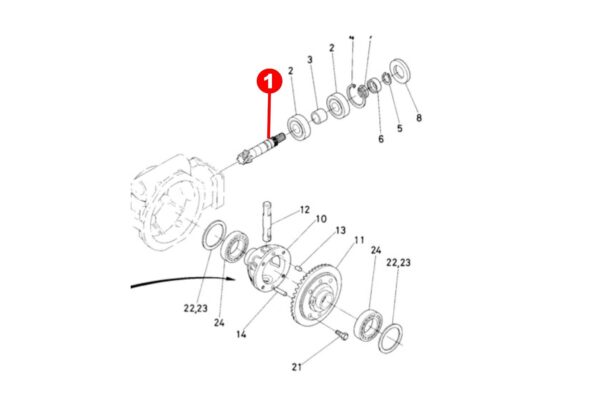 Shaft Font axle 4WD Kubota B10, B4200, B5000, B5001, B5100, - Image 2