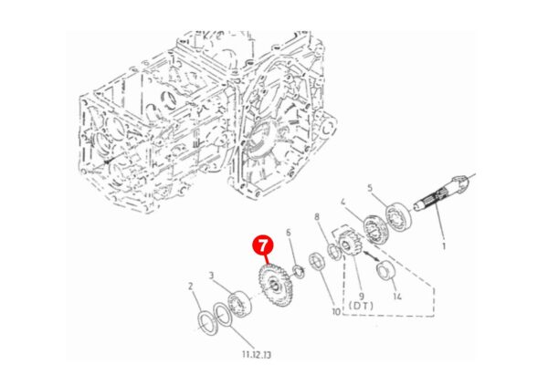 Gear 13Tx32T 18 Splines Kubota B1500, B1502, - Image 6