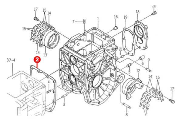 Gasket gearbox rear axle Iseki TX, TU, Landhope - Image 2
