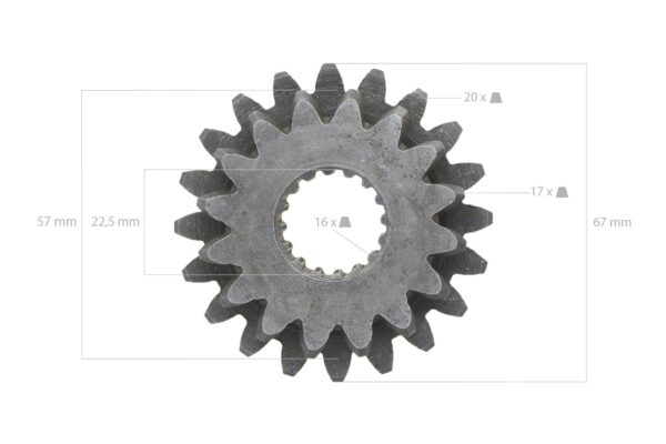 Gear 20TX16T 16 splines