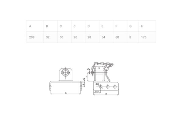 Towing hook with pull pin - Image 5
