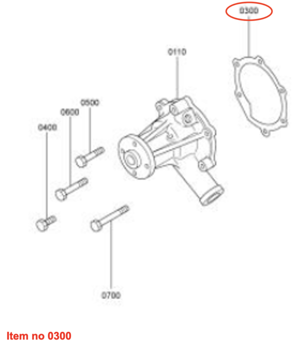 Water pump gasket Mitsubishi L2A, L2C, L2E, L3A, L3C, L3E, L3E2, MVL3E, Captain, Startrac, Etc., - Image 2