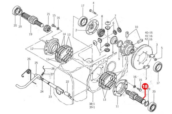 Brake shaft gear short (left) Iseki TL-Types - Image 4