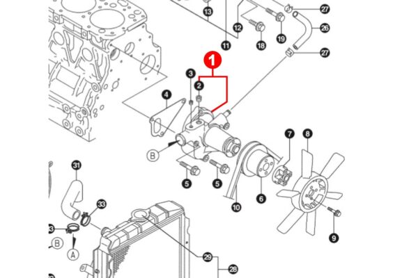 Water pump Yanmar 3TN78/82/84, 3TNE84/88, 3TNV84/88, 4TN82/84, 4TNE84/88, 4TNV84/88, Komatsu, John Deere etc., - Image 4