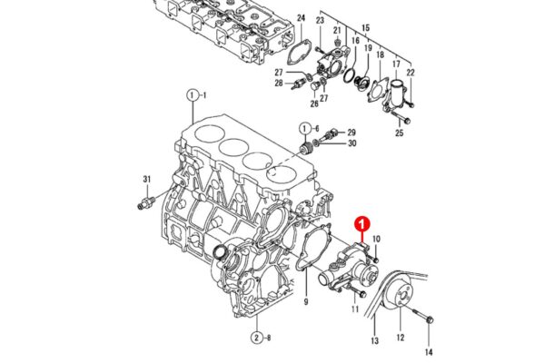 Water pump Yanmar 4TNE94, 4TNE94L, 4TNE98, 4TNV94, 4TNV98, 4TNV98T, KOMATSU 4D94E, 4D94LE, 4D98E - Image 4