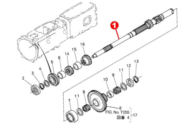 Main shaft gearbox Kubota L1-Types, L2250, L2550, L2850, - Image 5