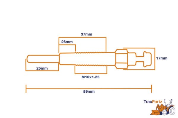 Glow Plug Isuzu C240, 4FA1, 4FB1, 4FC1, Iseki TA-, TE-, TL-Types, Airman, Komatsu Etc., - Image 2