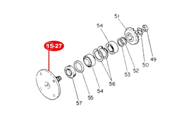 Front wheel stub axle 4WD Yanmar YM1500 (Red) - Image 3
