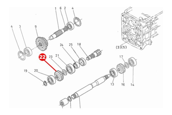 Gear 22T x 24Splines Kubota B5000, B5001 - Image 5