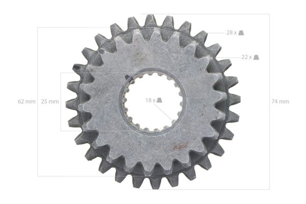 Gear Kubota 22TX28T 18 splines