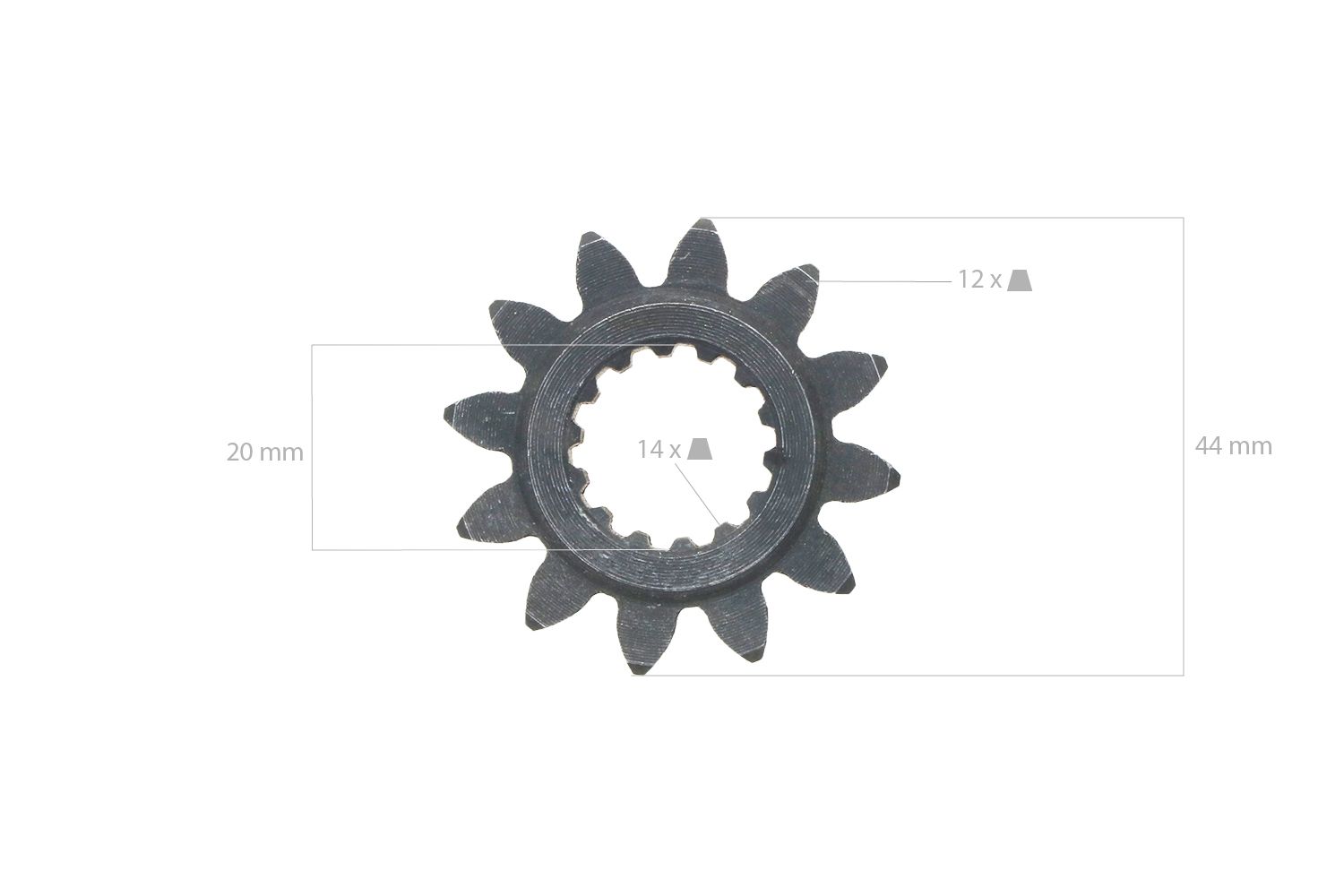 Gear 12TX14T Kubota B5000, B5001, B6001, B7000, B7001, B7100,