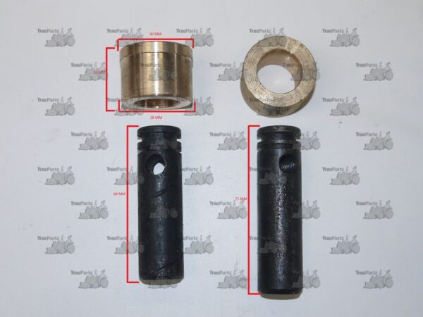 Kubota front axle pin en bush B5001, B7001 - Image 2