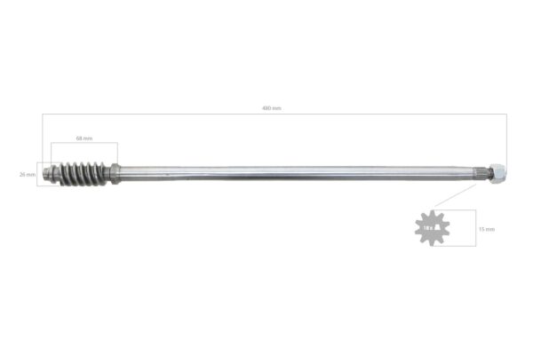 Kubota Steering Shaft B5000, B6000, 480mm - Image 4
