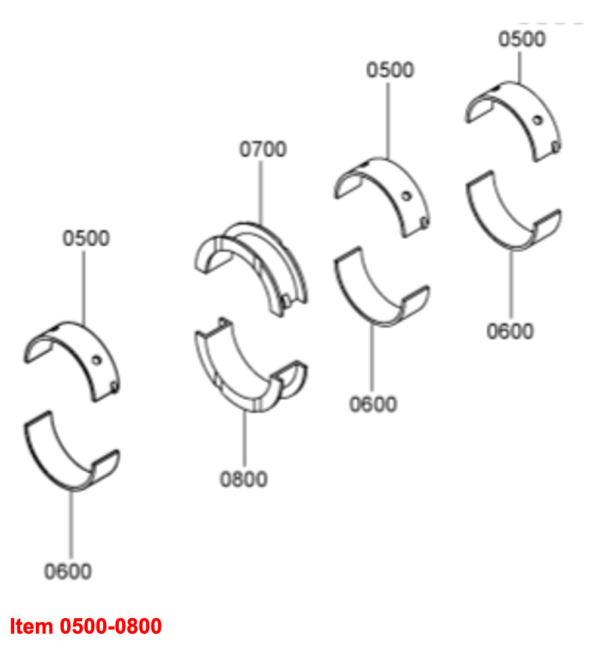 Main Bearing Kit (STD) Mitsubishi K3B, K3C, K3D, K3E, K3F, MVS3L, MVS3L2, S3L, S3L2, Captain, Startrac, Etc., - Image 3