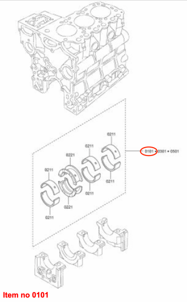 Crankshaft Bearing set (Main Bearing) STD. Mitsubishi L3A, L3C, L3E, L3E2, MVL3E, Captain, Startrac, Etc., - Image 3