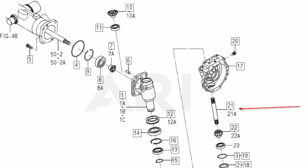 Iseki Axle Final drive TM3160, TM215, TM217, TM223 - Image 3