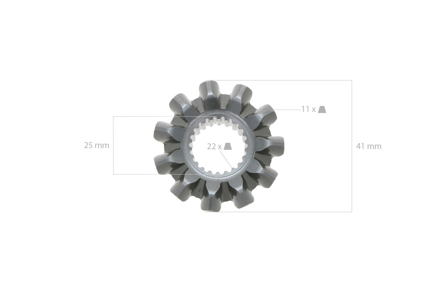 Iseki Gear bevel Spindel SF230, TM215, TM217, TM223, TC213 11 tanden