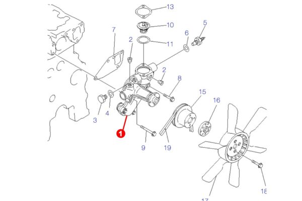 Water Pump Yanmar 3TN75E, 3TN75L, 3TN78, 3TN84E, 3TNC78E, 3TNC80, 3TNE78, 3TNE82, 3TNE82A, 3TNV75, 3TNV76, 3TNV78, 3TNV82, 3TNV82A, 4TN82E, 4TNE82, 4TNV82, Komatsu - Image 5
