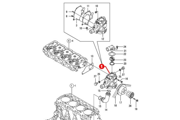 Water pump Yanmar 4TNE92, 4TNE94,4TNE98, 4TNV98, 4TNV94L, Komatsu 4D92E, 4D94E, S4D94E, 4D94L, 4D94LE, 4D98E - Image 8