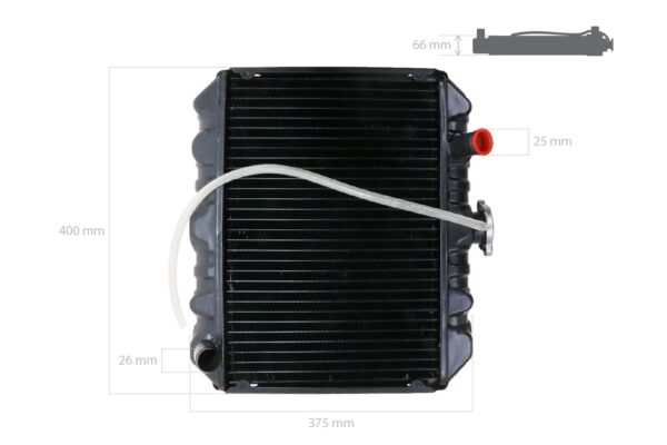 Radiator Kubota Aste A15, A17, A19, A155, A175, A195, Hinomoto CX16, CX18, CX19, CX150, CX160, CX180, CX200 - Image 2