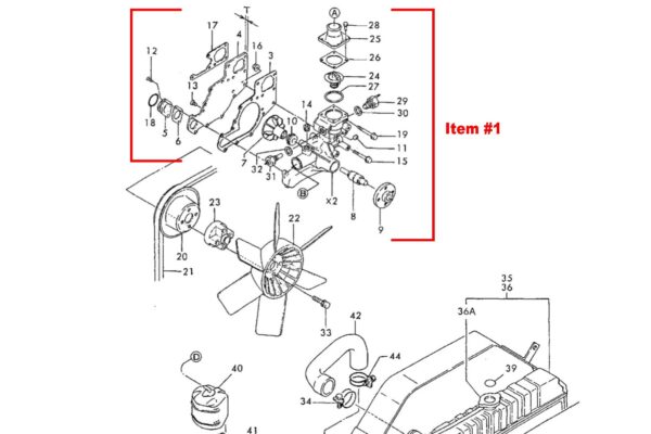 Water pump Yanmar 3TN100E, 3TN100TE, 3TN100L, 4TN100, 4TN100E, 4TN100L, 4TN100TE, 4TN100TL, 4TNE100, - Image 8