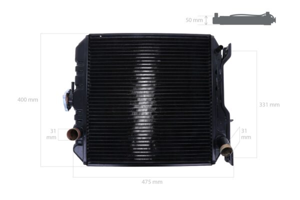 Radiator Kubota Sunshine, L1-185, L1-195, L1-205, L1-215, L1-225, L1-235, L1-245, L1-255, L1-265, L1-285, ZL1-185, ZL1-195, ZL1-205, ZL1-215, ZL1-225, ZL1-235, ZL1-245, ZL1-255, ZL1-265, ZL1-285, L2650 L2950 - Image 3