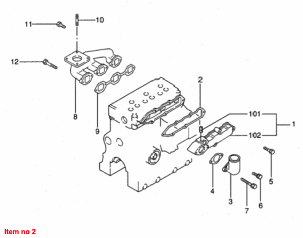 Intake gasket Mitsubishi, S3L, S3L2, Captain, Startrac, Etc., - Image 2