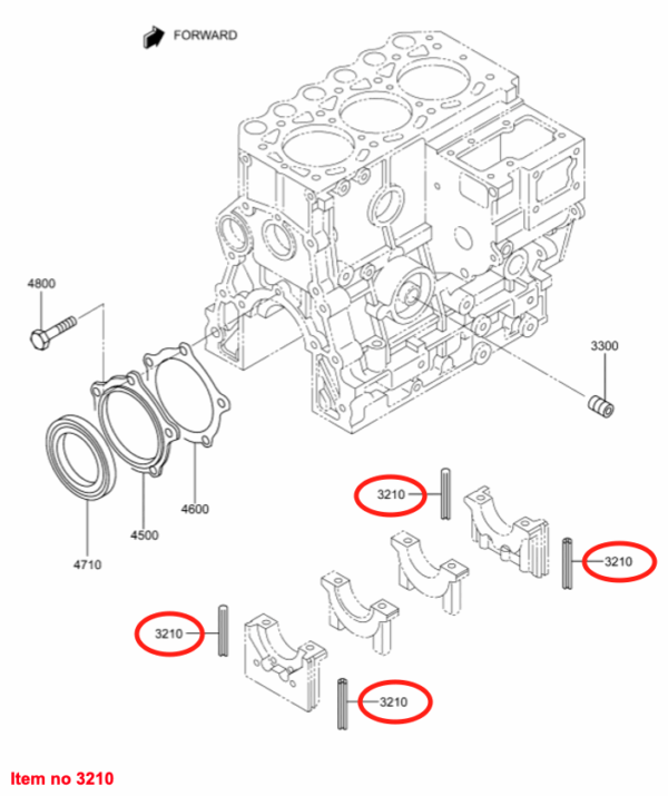 Seal main bearing cover Mitsubishi, MVS3L, MVS3L2, S3L, S3L2, S4L, S4L2, Captain, Startrac, Etc., - Image 2