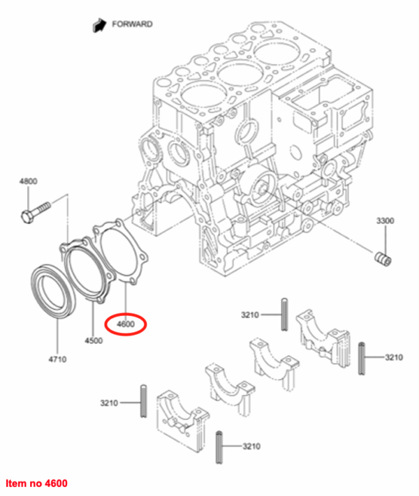 Gasket Crankshaft flywheel side Mitsubishi, MVS3L, MVS3L2, S3L, S3L2, S4L, S4L2, Captain, Startrac, - Image 2