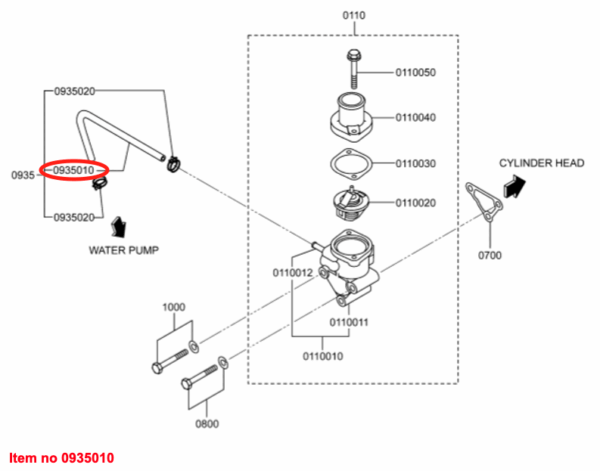 Coolant hose (bypass) ⍉12mm Mitsubishi, S3L, S3L2, S4L, S4L2, Captain, Startrac, Etc., - Image 3