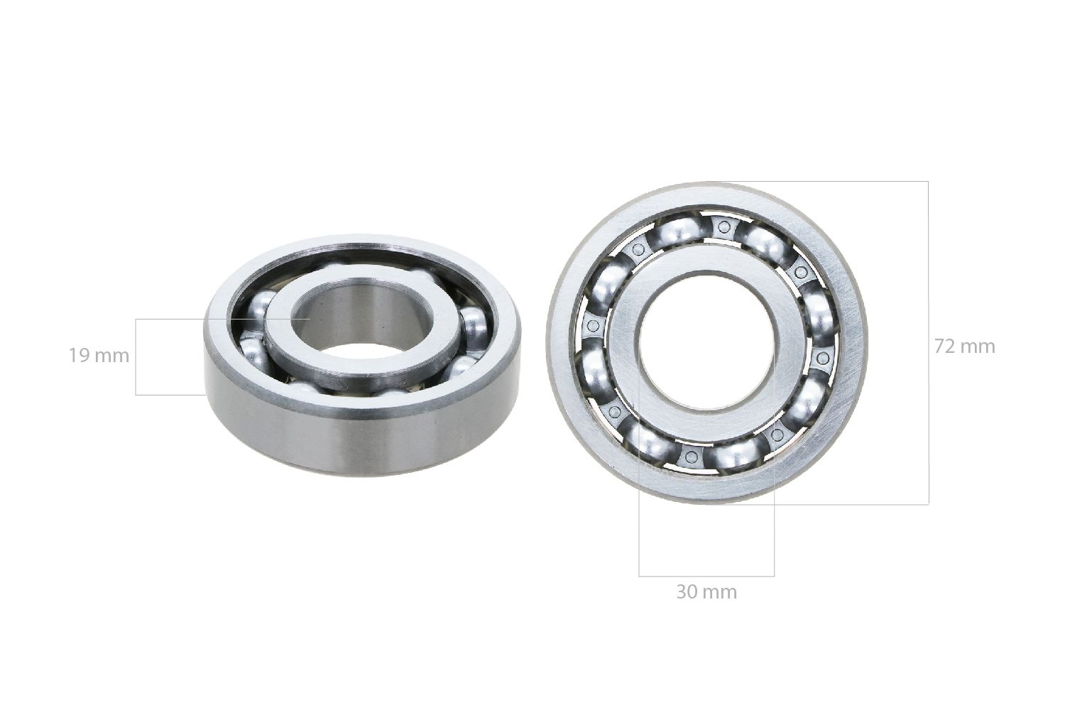 Captain Bearing 6306 30x72x19, Captain, Startrac, Iseki, Kubota, Yanmar, Branson, Kioti, John Deere, Etc.,